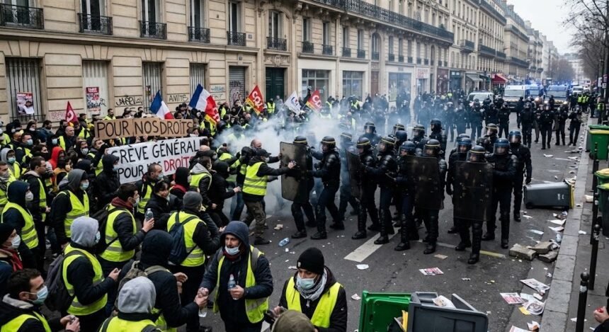 French Protesters Clash with Police During Nationwide Demonstrations
